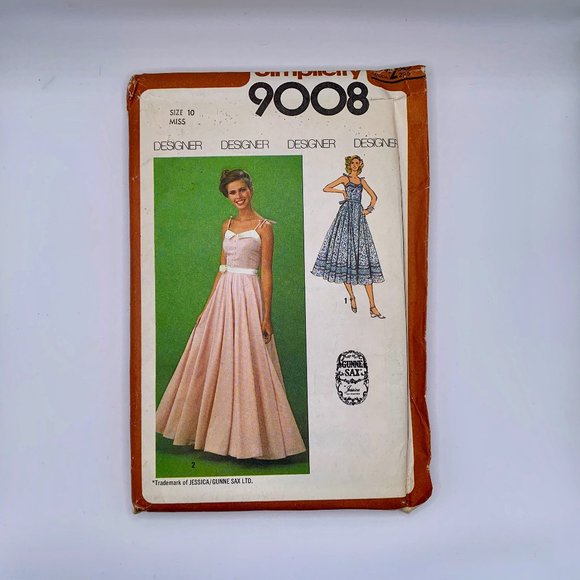 RARE 1979 SIMPLICITY 9008 MISS GUNNE SAX SEWING PATTERN UNCUT JESSICA MCCLINTOCK - Picture 1 of 3